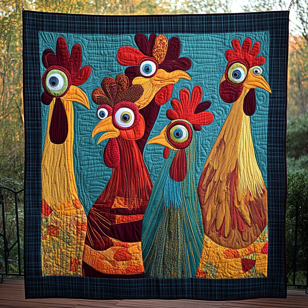 Funky Roosters WY1203033CL Quilt