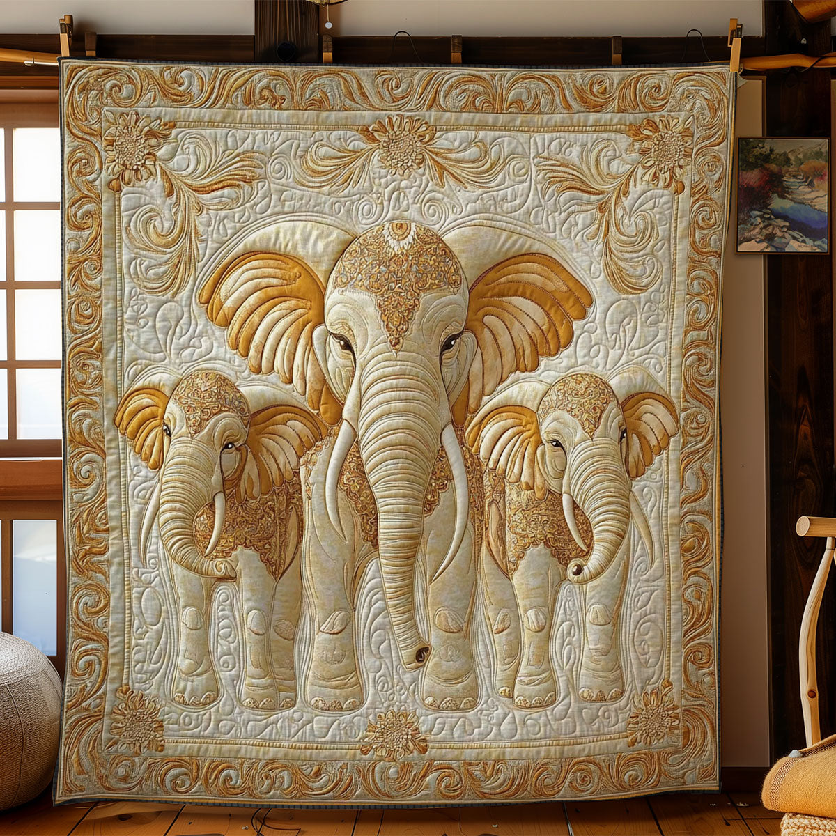 Elephants Family WY1002061CL Quilt