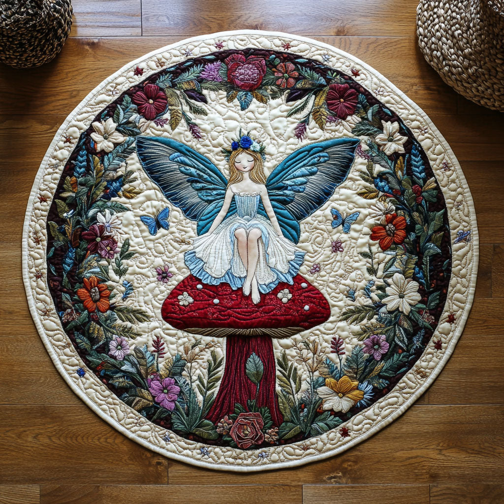 Toadstool Fairy WY0107174CL Quilted Round Mat