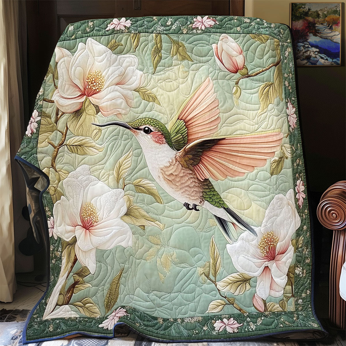 Hummingbird In Magnolia Garden WY1903008CL Quilt