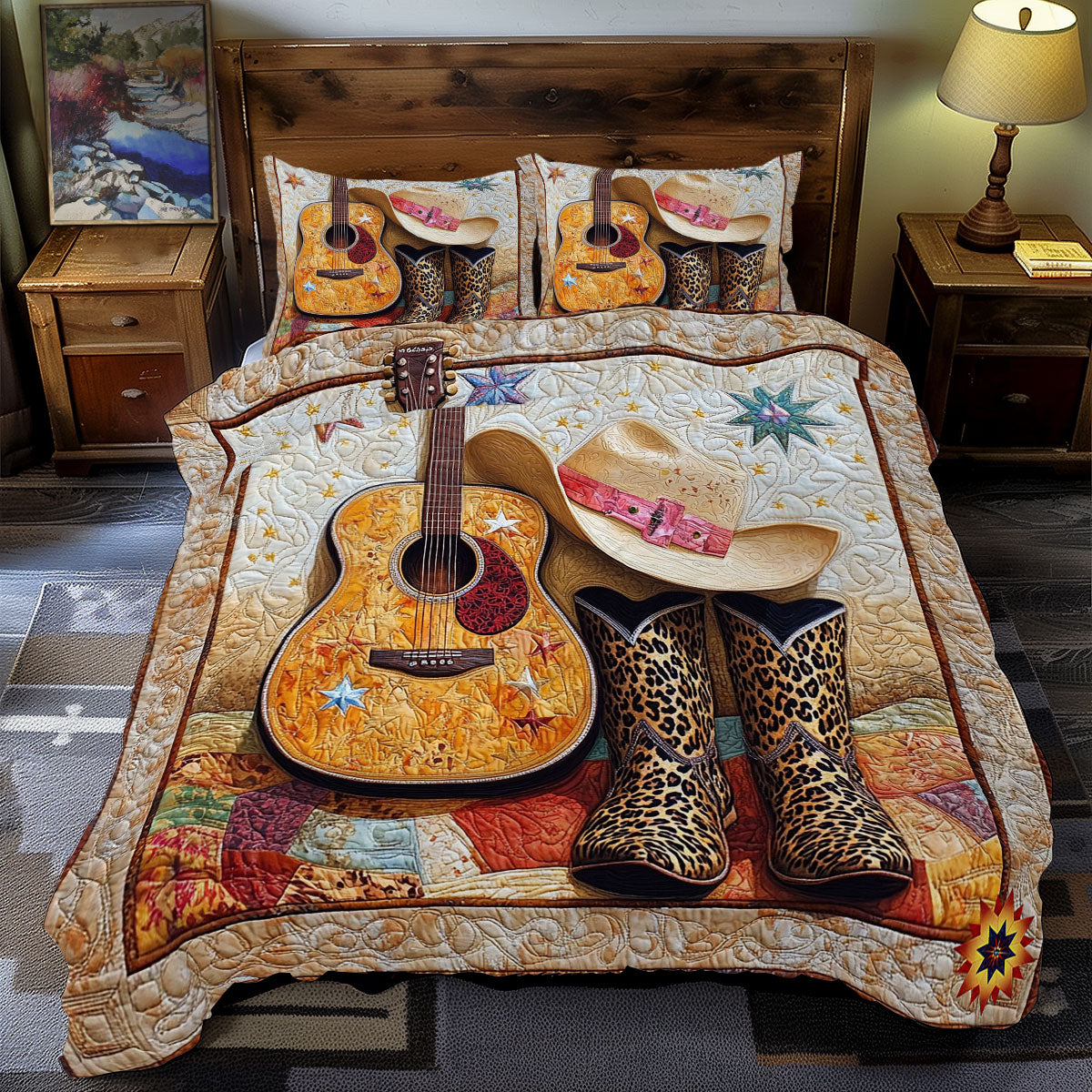 Cowboy Boots Hat Guitar WY09120044CL Duvet Cover Set