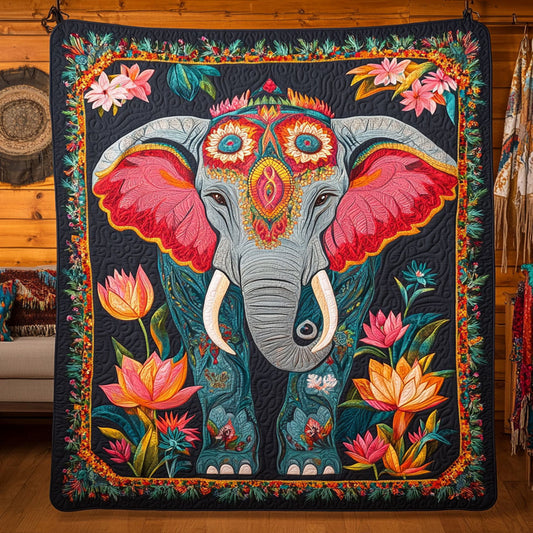 Lotus Throne Elephant WY0906015CL Quilt