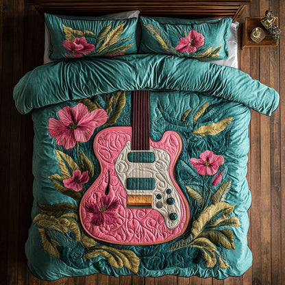Pink Flower Guitar WY2305046CL Duvet Cover Set