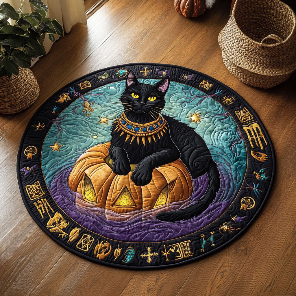Mystic Cat WY1107053CL Quilted Round Mat