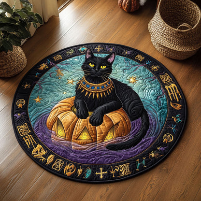 Mystic Cat WY1107053CL Quilted Round Mat
