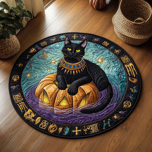 Mystic Cat WY1107053CL Quilted Round Mat