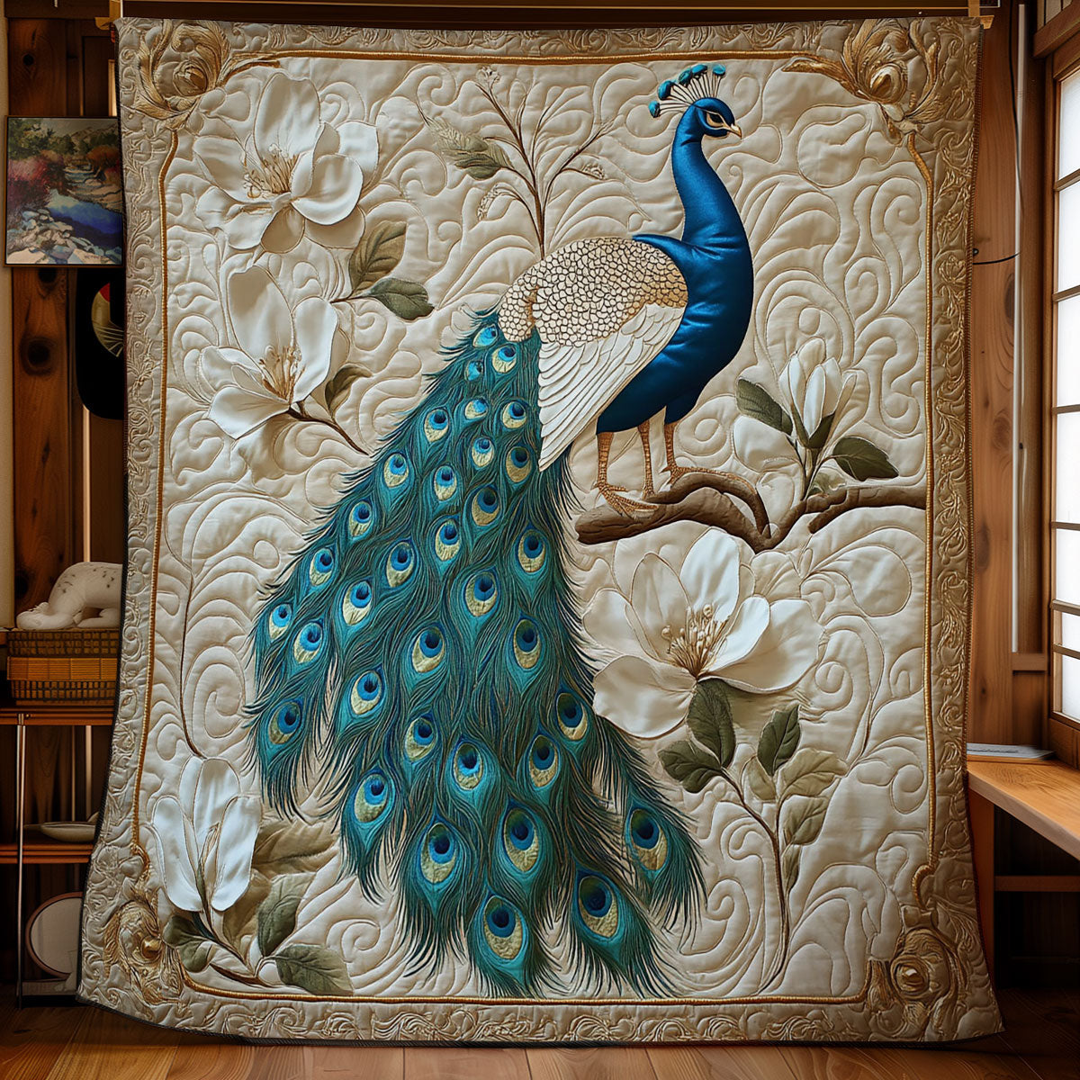 Peacock Grace WY1403025CL Quilt