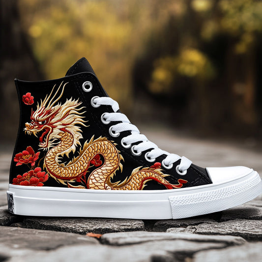 Peony Flame Dragon CW1109097CL Canvas High-Tops