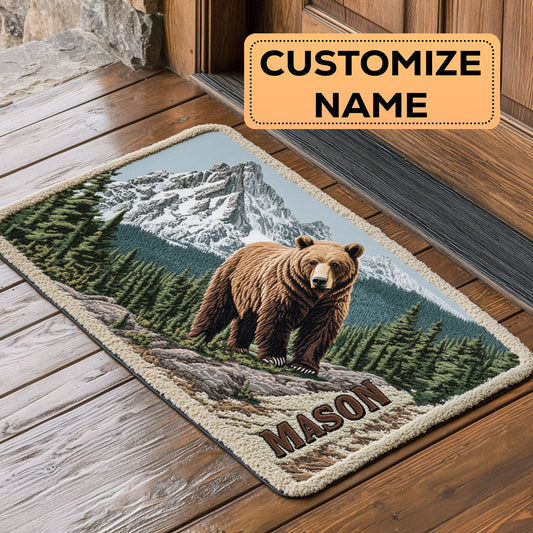 Bear in Forest CW1808018CL Personalized Doormat