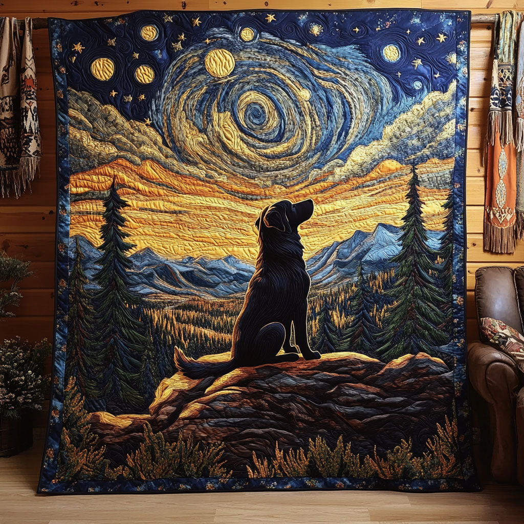 Mystic Dog In Forest WY3005022CL Quilt