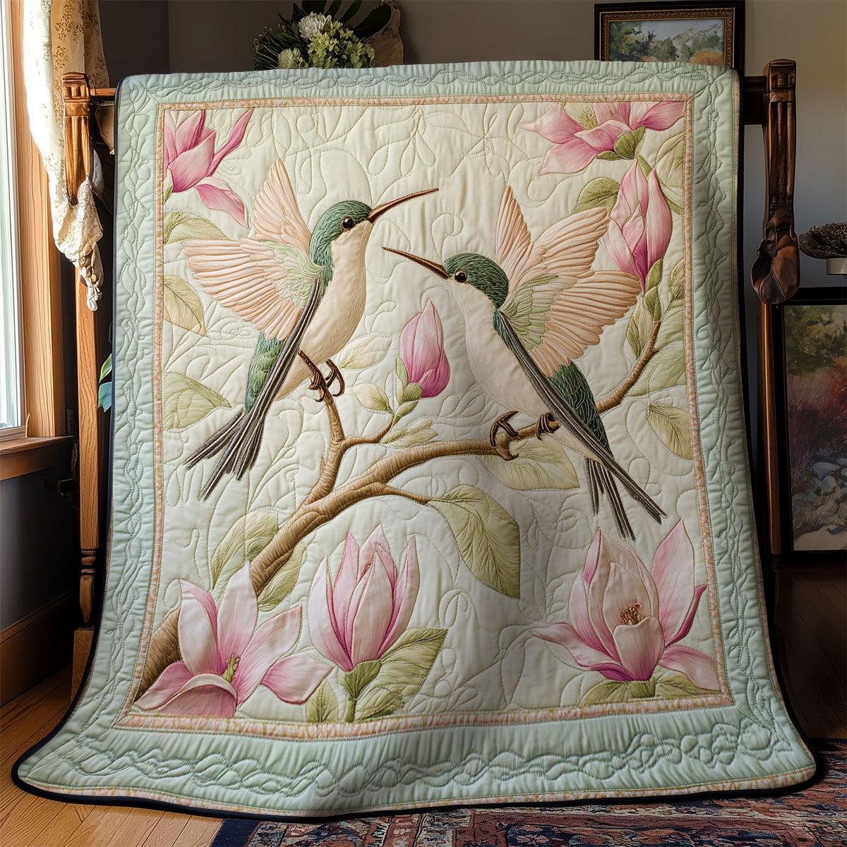 Vintage Magnolia And Hummingbird WY1303067CL Quilt