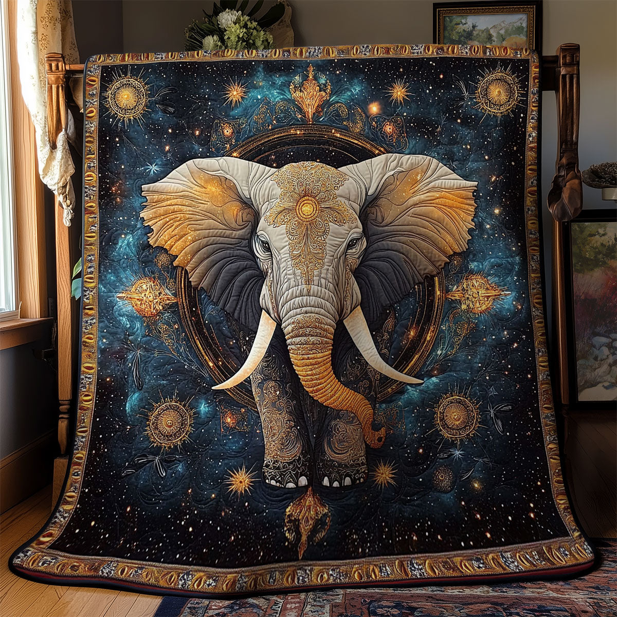 Mystic Grey Elephant WY1002116CL Quilt