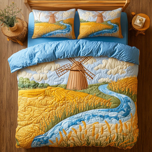 Wheat Field Windmill WY3105004CL Duvet Cover Set