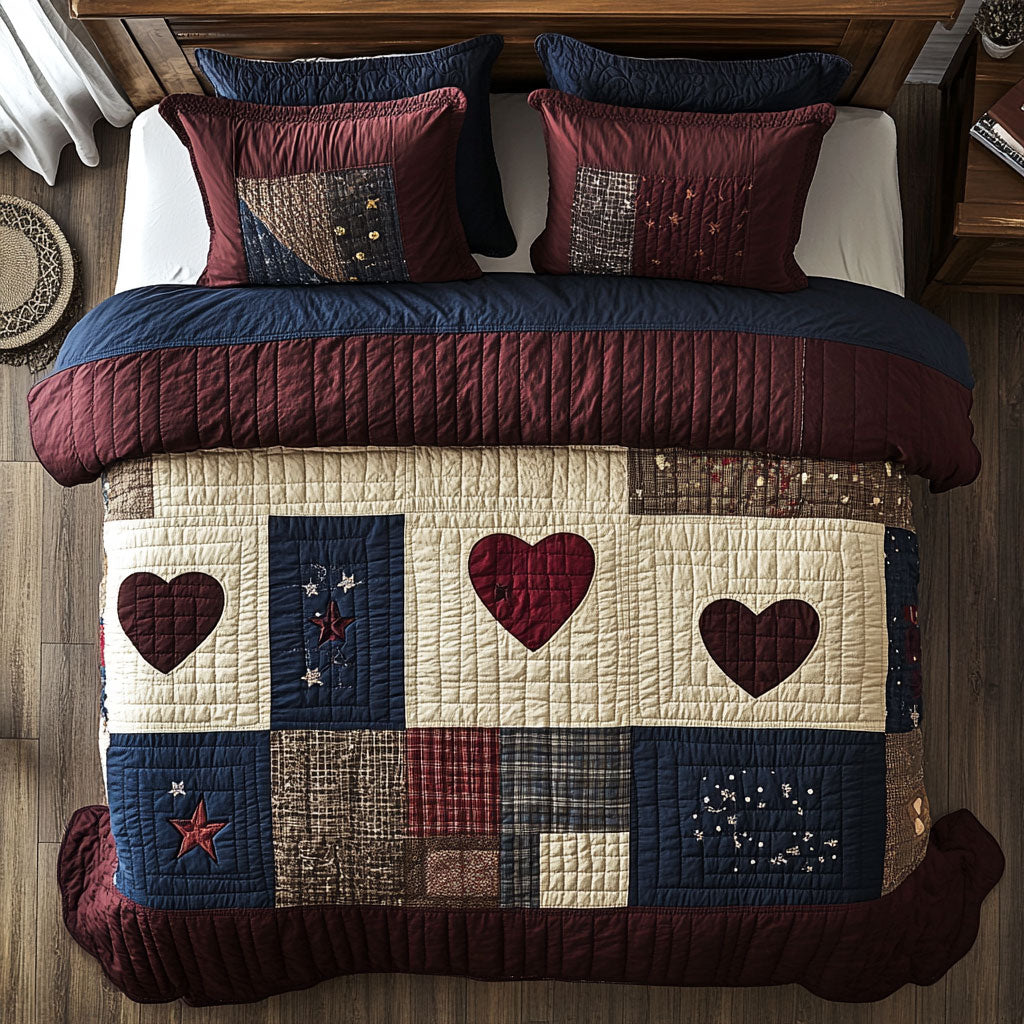 Patchwork Hearts WY1402077CL Duvet Cover Set