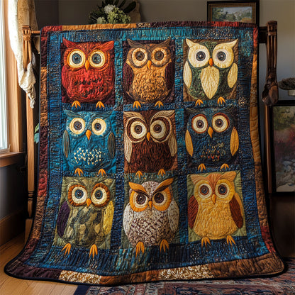 Vintage Owl Portrait WY1303083CL Quilt