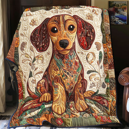 Floral Dachshund WY1303037CL Quilt