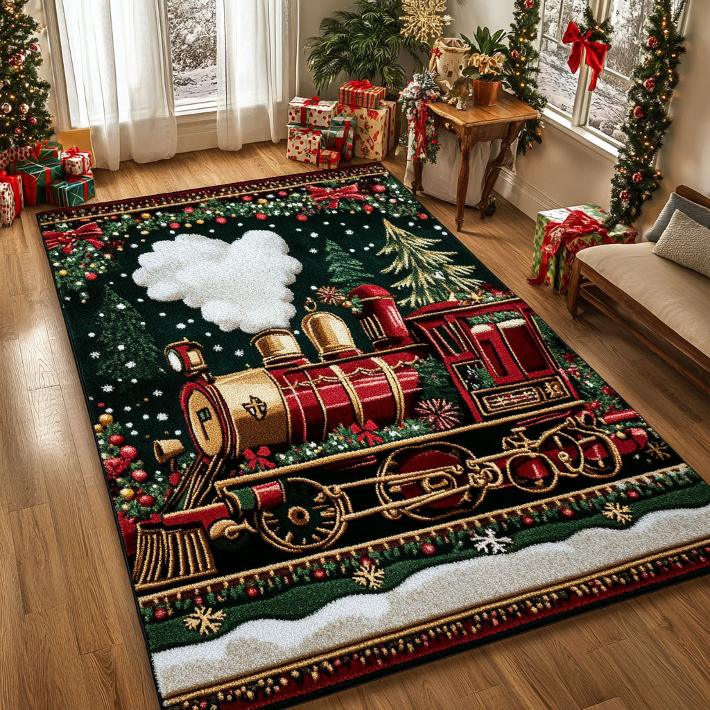 Christmas Train CW2008043CL Area Rug