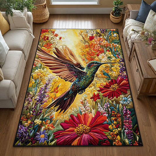 Hummingbird Flower CW2108047CL Area Rug