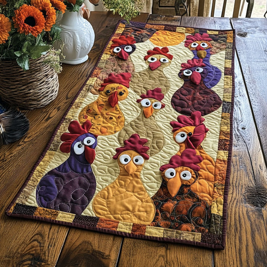 Dumb Chicken WU0303040CL Quilted Table Runner