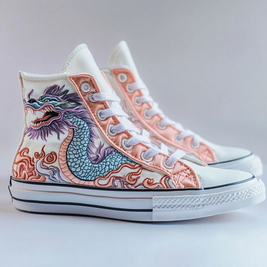 Pastel Fantasy Dragon CW1109096CL Canvas High-Tops