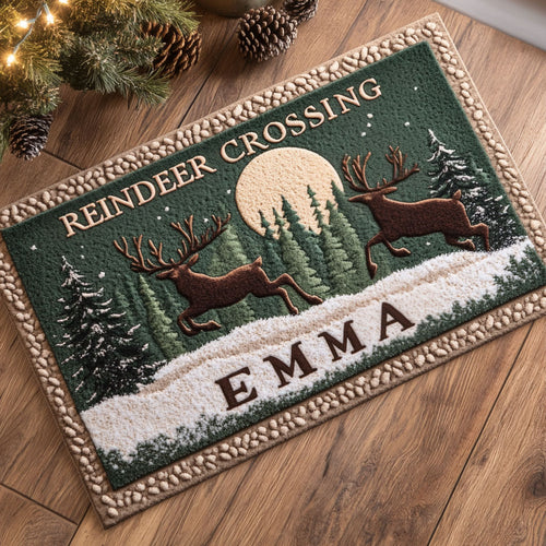 Snowy Crossing WJ2308041CL Personalized Doormat