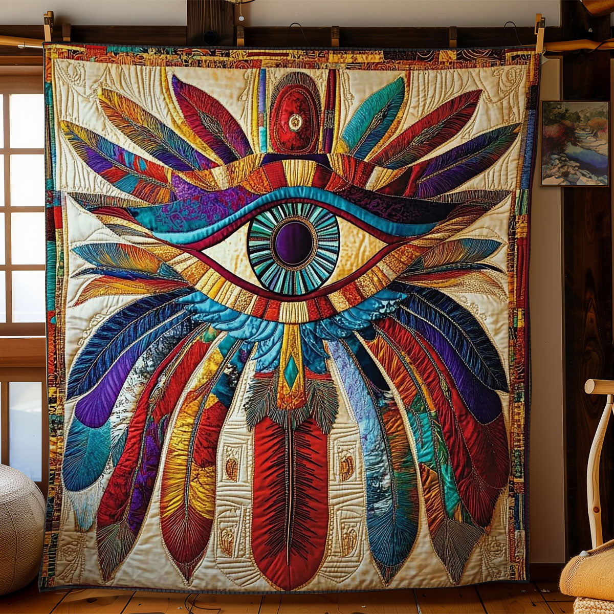 Eye Of Horus Feather WY1002063CL Quilt