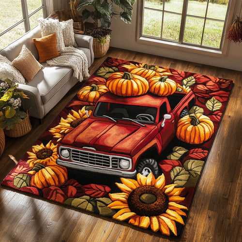 Autumn Red Truck CW1308007CL Area Rug