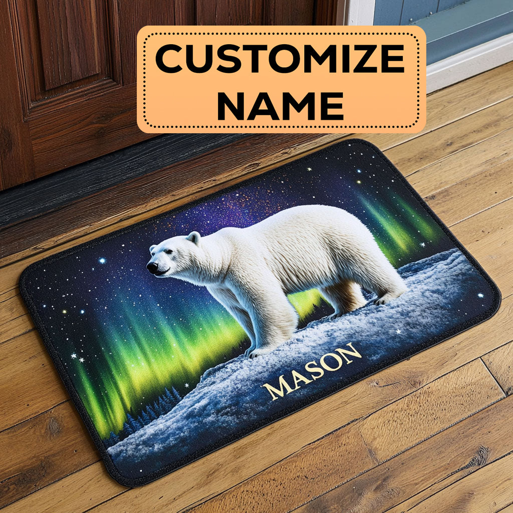Polar Bear Aurora CW2008066CL Personalized Doormat
