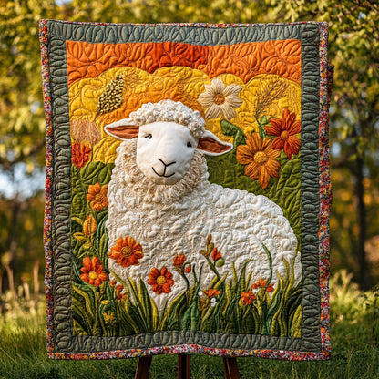 Cute Sheep In Garden WY1303043CL Quilt