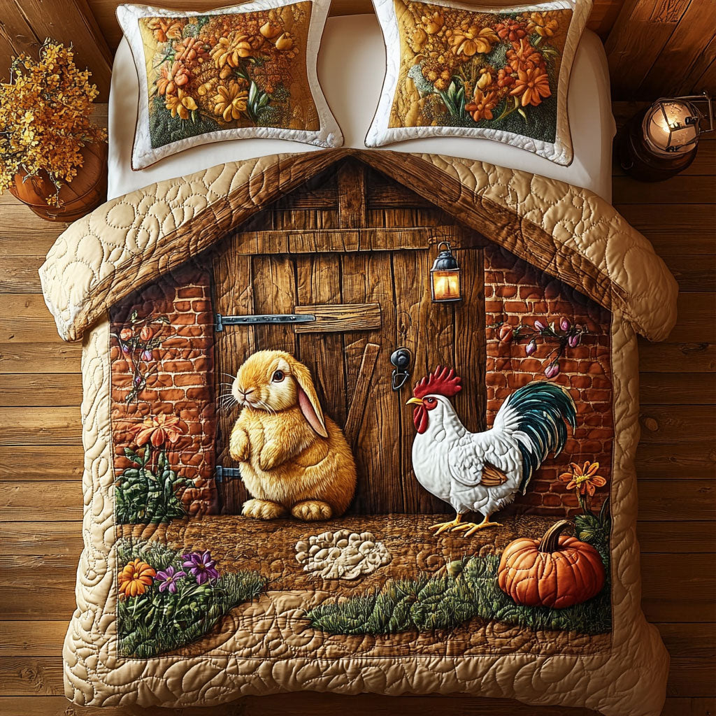 Rabbit At Farm Door WY2208041CL Duvet Cover Set