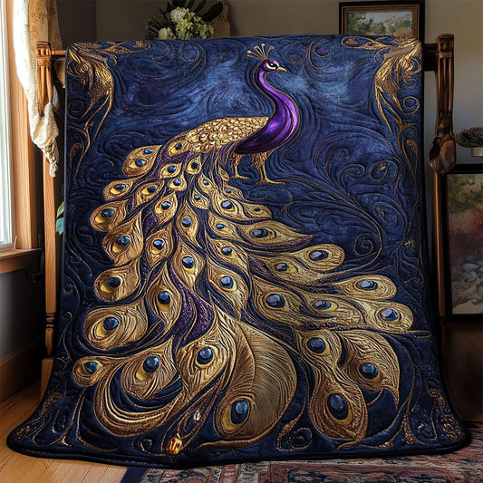 Gold Feather Peacock WY1002082CL Quilt