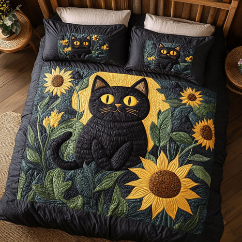 Cute Cat Sunflower WY3105002CL Duvet Cover Set