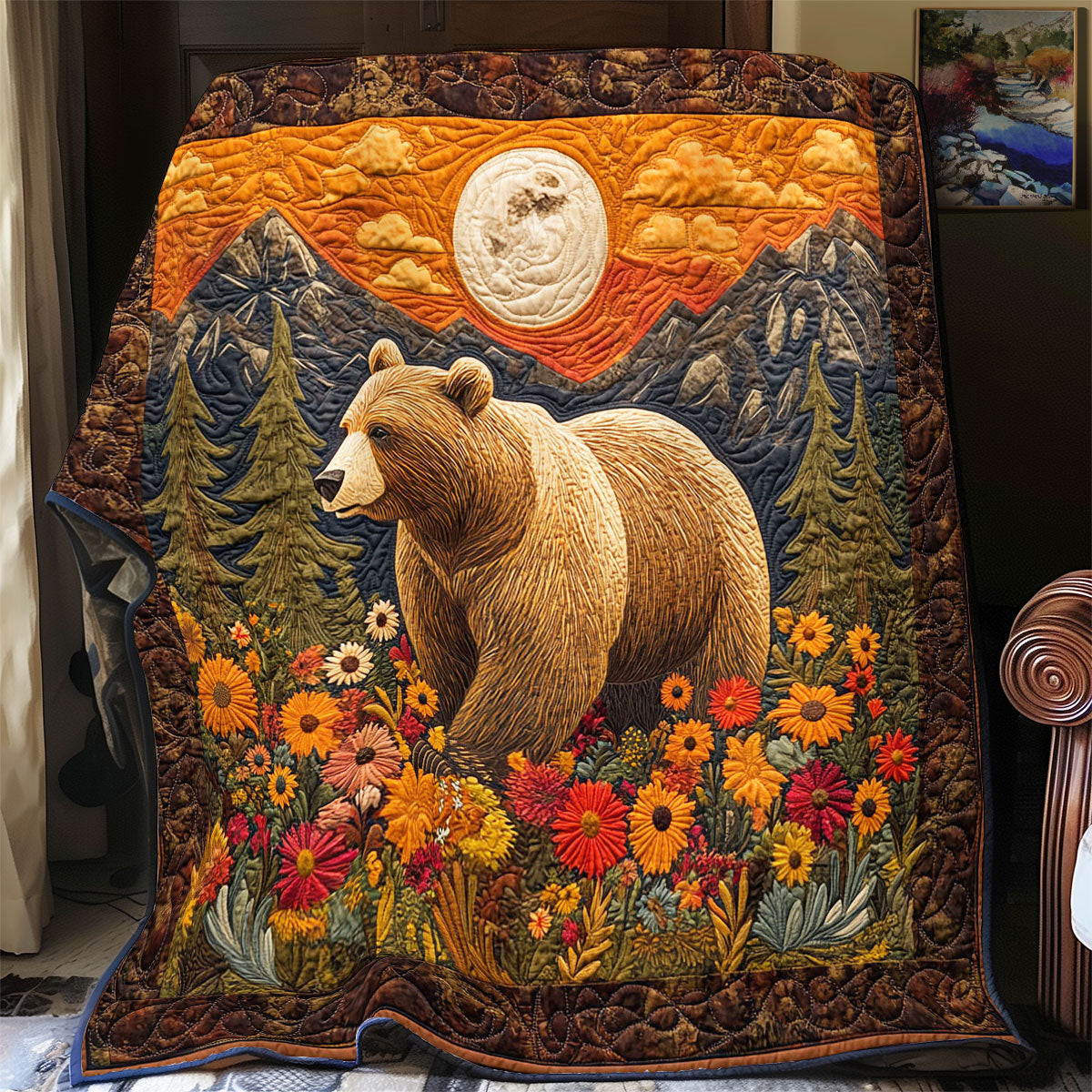 Bear In Sun Forest WY1002009CL Quilt