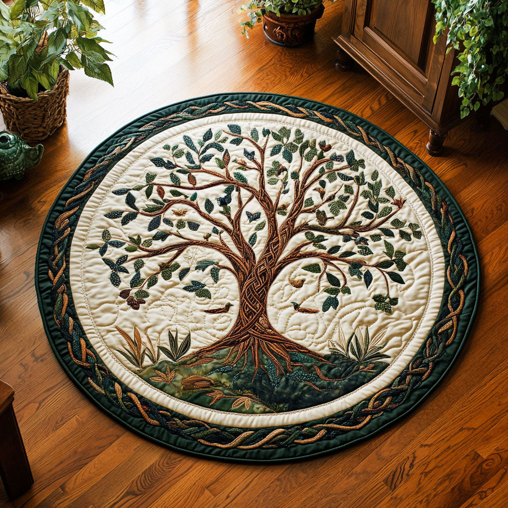 Mystic Tree Of Life WY0904044CL Quilted Round Mat