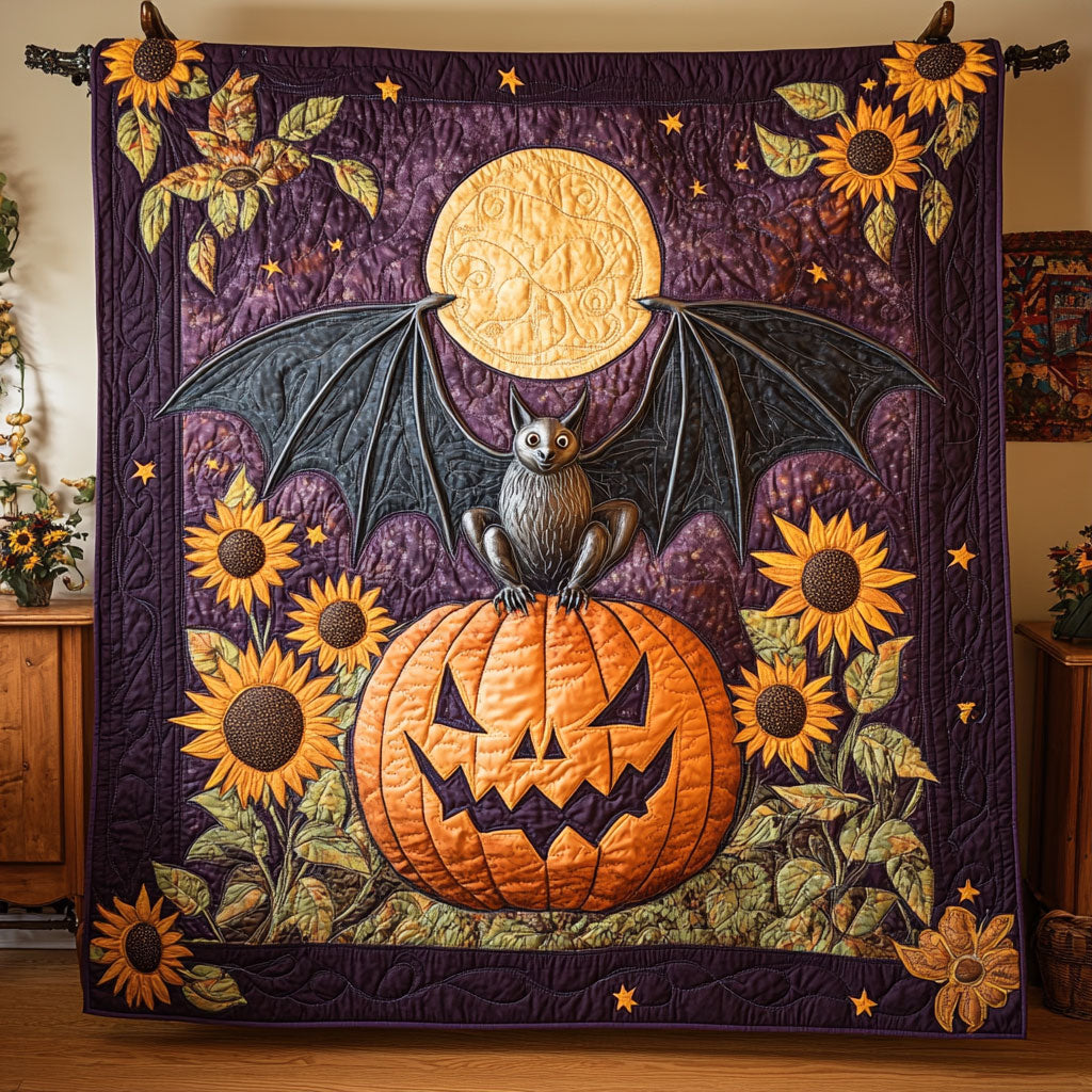Full Moon Pumpkin Bat WY1507008CL Quilt