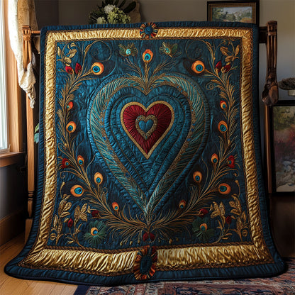 Peacock Heart WY1003024CL Quilt