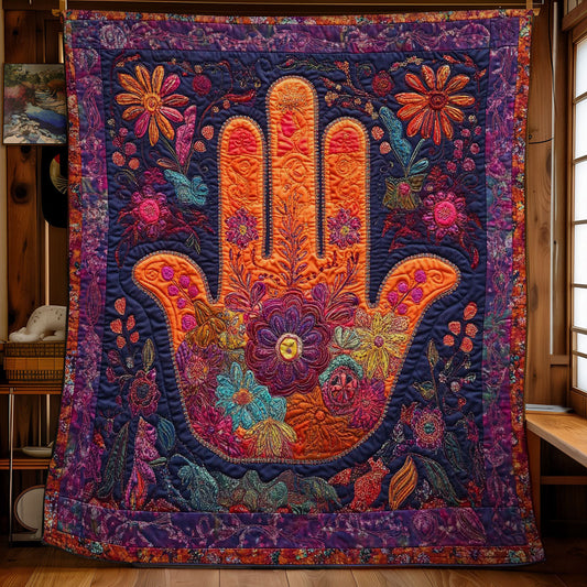 Flower Hamsa Hand WY1002072CL Quilt