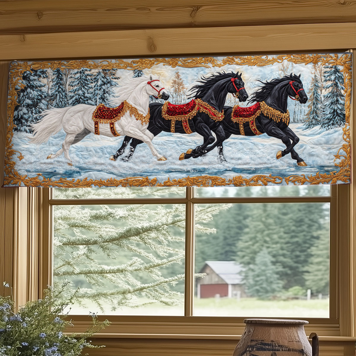 Winter Gallop WY0805010CL Quilted Valance