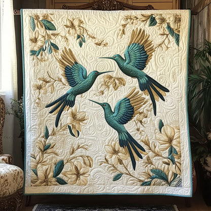 Artistic Blue Hummingbirds WY1507003CL Quilt