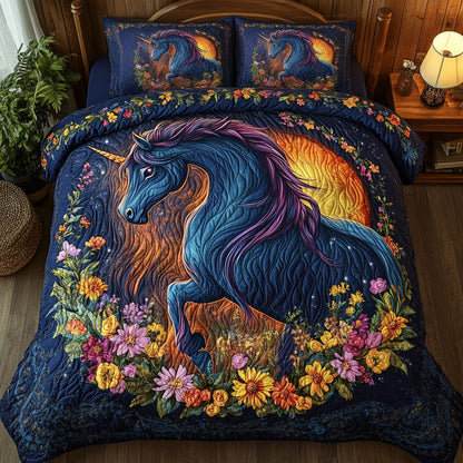 Blue Flower Horse CM1904014CL Duvet Cover Set