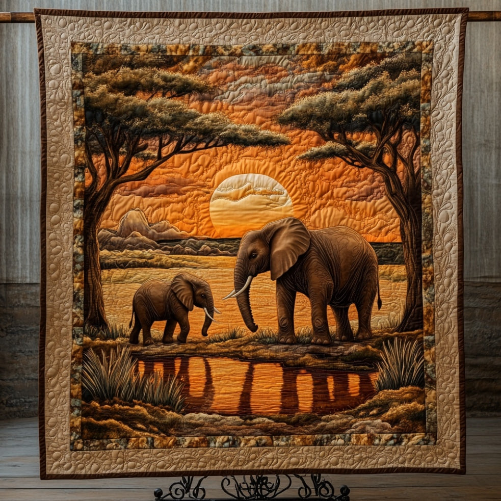 Elephant Into The Wild WU0401125CL Quilt