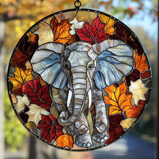 Elephant WU1601084CL Stained Glass Suncatcher