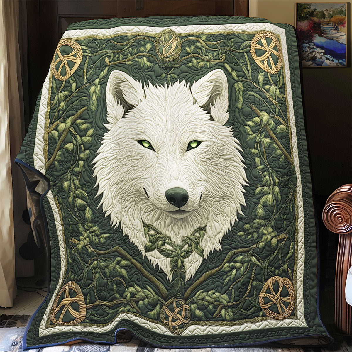 Mystic Celtic Wolf WY1303062CL Quilt