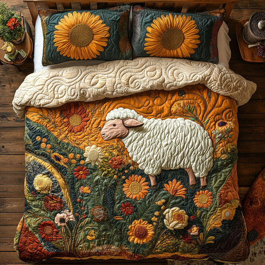 Sheep In Flower Farm WY1203149CL Duvet Cover Set