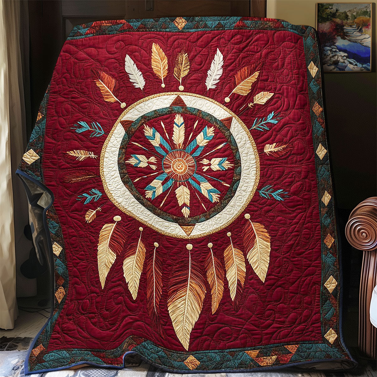 Native American Feather WY0503119CL Quilt