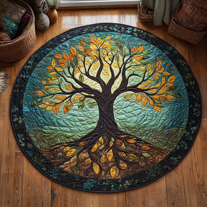 Autumn Tree WY2104052CL Quilted Round Mat