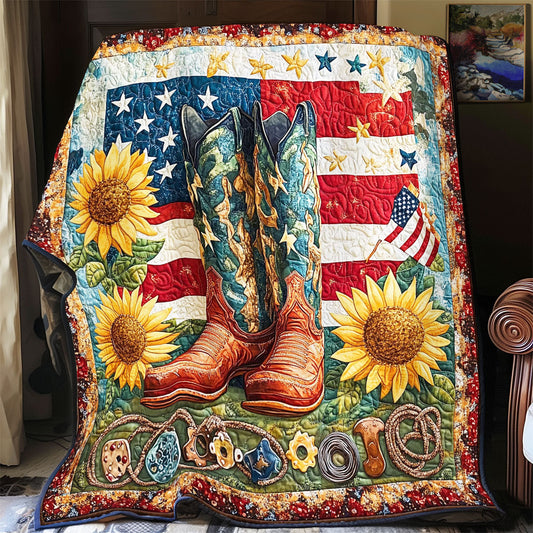 Cowboy Boots And Sunflower WY2101049CL Quilt