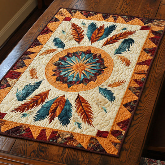 Feather Native Dreamcatcher WY2301108CL Quilted Table Runner