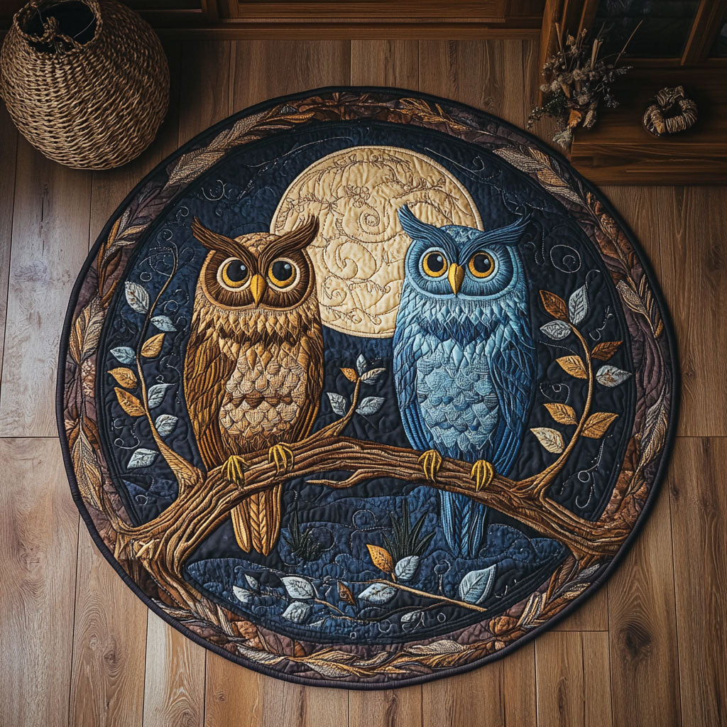 Moonlit Owl Duo WY0107129CL Quilted Round Mat