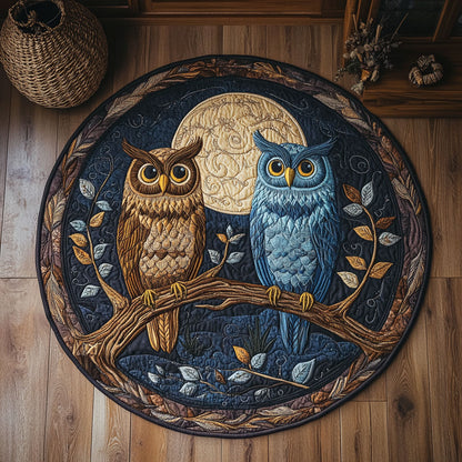 Moonlit Owl Duo WY0107129CL Quilted Round Mat